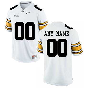 Mens Lowa Hawkeyes White Customized College Football Jersey